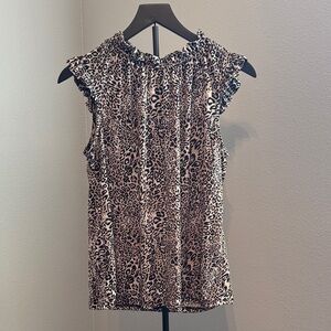 Adrianna Papell Black and White Animal Print Blouse